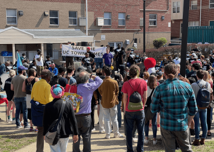 Protest with UC townhomes